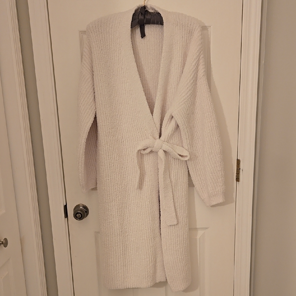 Cozy White Knit Robe